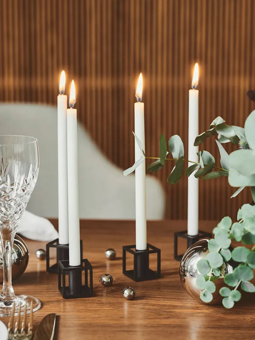 Audo Copenhagen Kubus Micro lysestager, sort fra> Lysestager