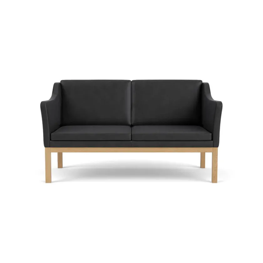FDB Møbler L45 MK154 2 pers. sofa, sort læder af Mogens Koch> Sofaer