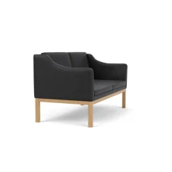 FDB Møbler L45 MK154 2 pers. sofa, sort læder af Mogens Koch> Sofaer