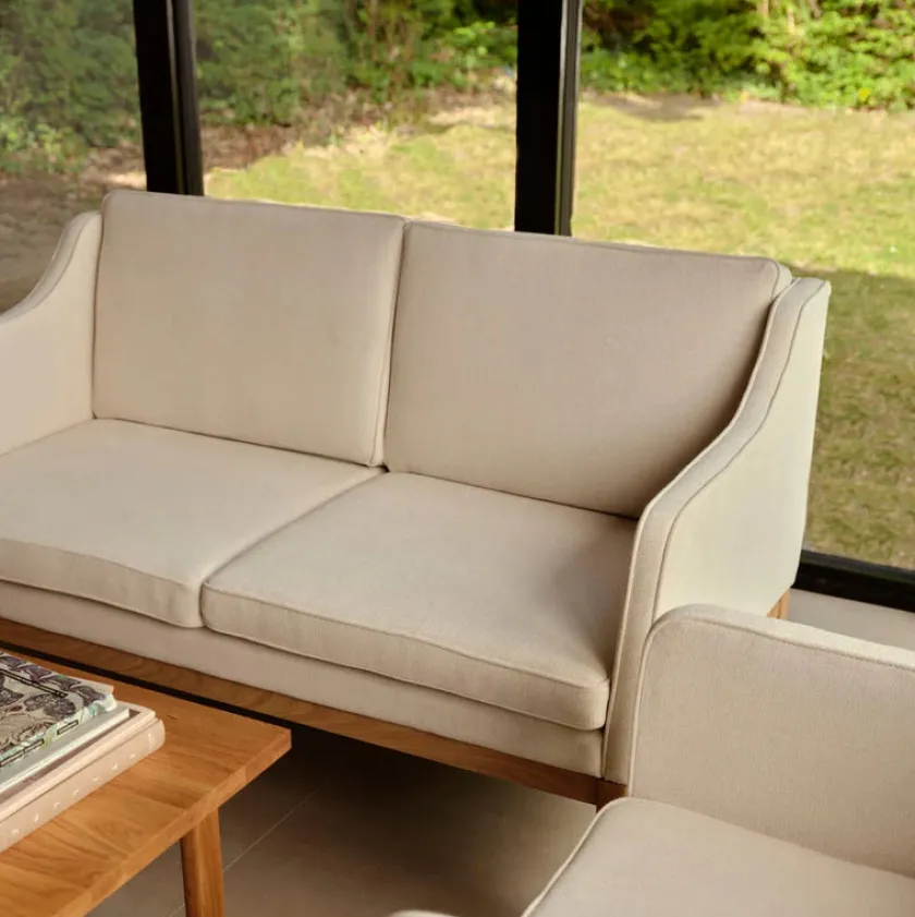 FDB Møbler L45 MK154 2 pers. sofa, sort læder af Mogens Koch> Sofaer