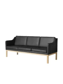 FDB Møbler L43 MK46 Sofa, sort læder af Mogens Koch><noscript><img width=