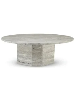 Wabi Sabi Nordic Lago Sofabord, travertin silver fra> Sofaborde