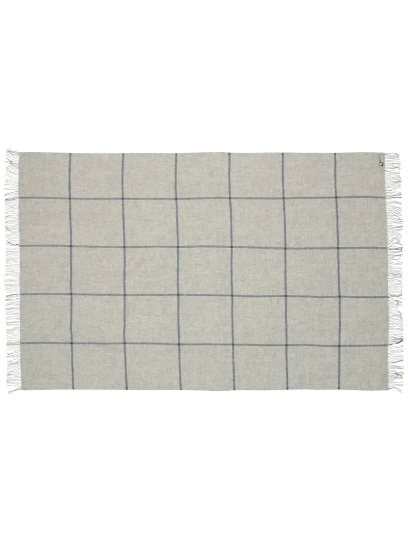 Silkeborg Uldspinderi Mandø Plaid, light grey fra> Puder Og Plaider