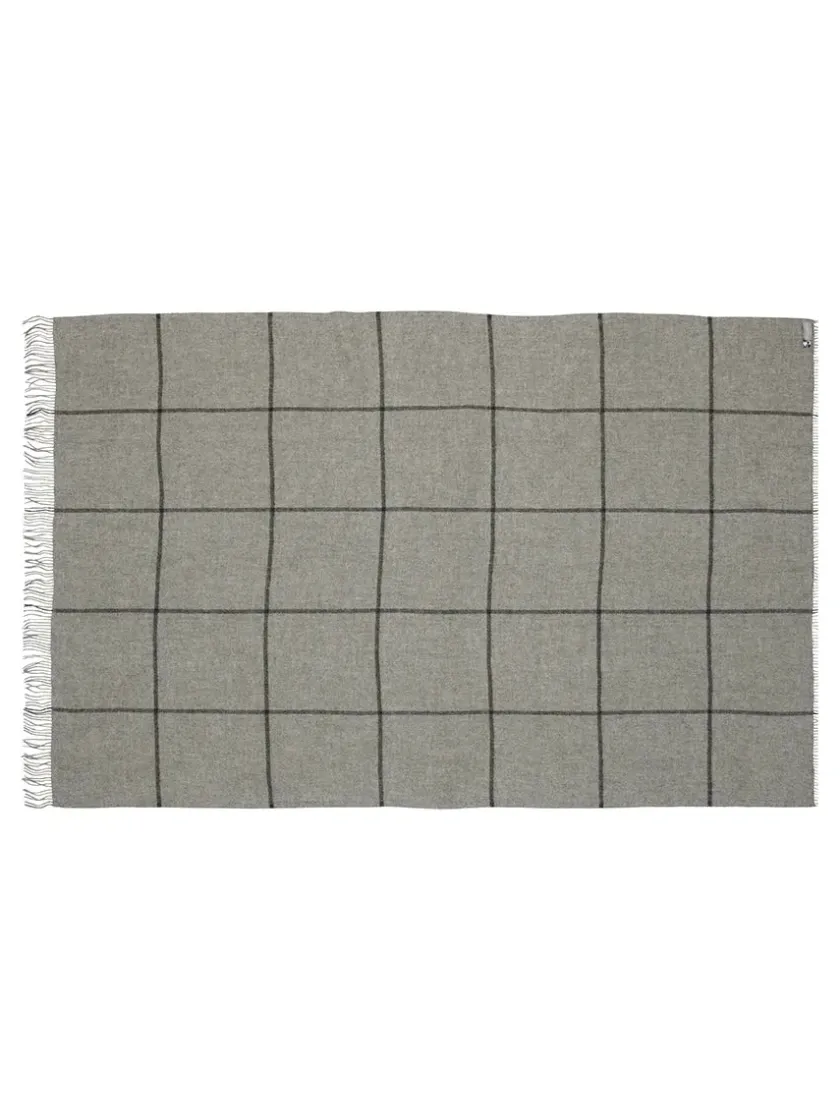 Silkeborg Uldspinderi Mandø Plaid, light grey fra> Puder Og Plaider