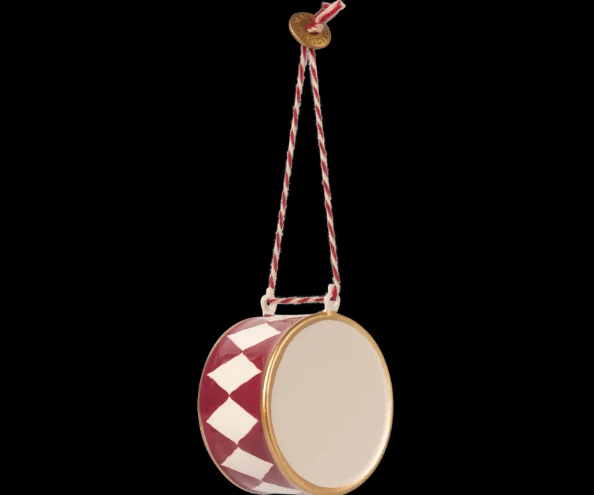 Maileg Metal ornament, stor tromme - Rød fra> Juletræspynt