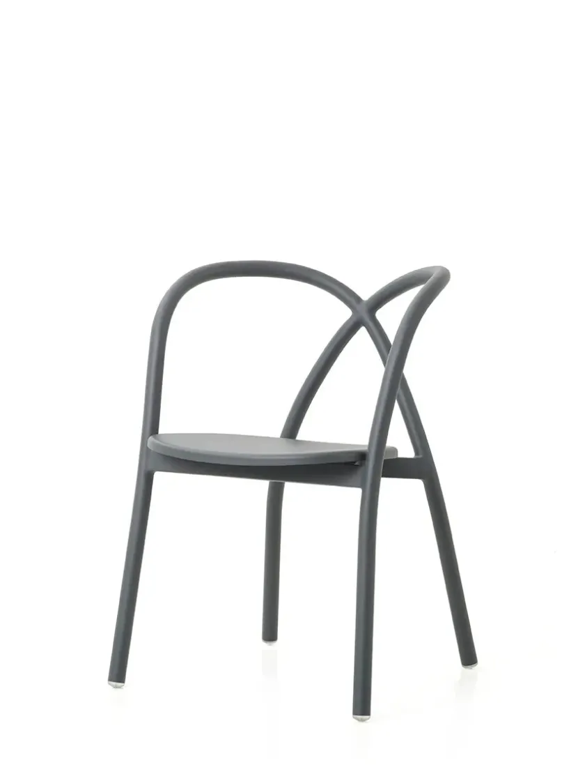 Stellar Works Ming Aluminium Chair, grey fra> Spisebordsstole