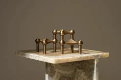 STOFF Nagel Nagel Lysestage, bronzeret messing fra><noscript><img width=