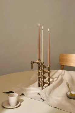 STOFF Nagel Nagel Lysestage, børstet messing fra><noscript><img width=
