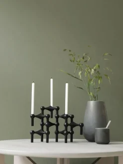 STOFF Nagel Nagel Lysestage, børstet messing fra><noscript><img width=
