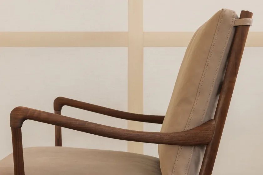 Carl Hansen & Søn OW149 Colonial lænestol, eg olie, Terra-læder af Ole Wanscher> Loungestole|Lænestole