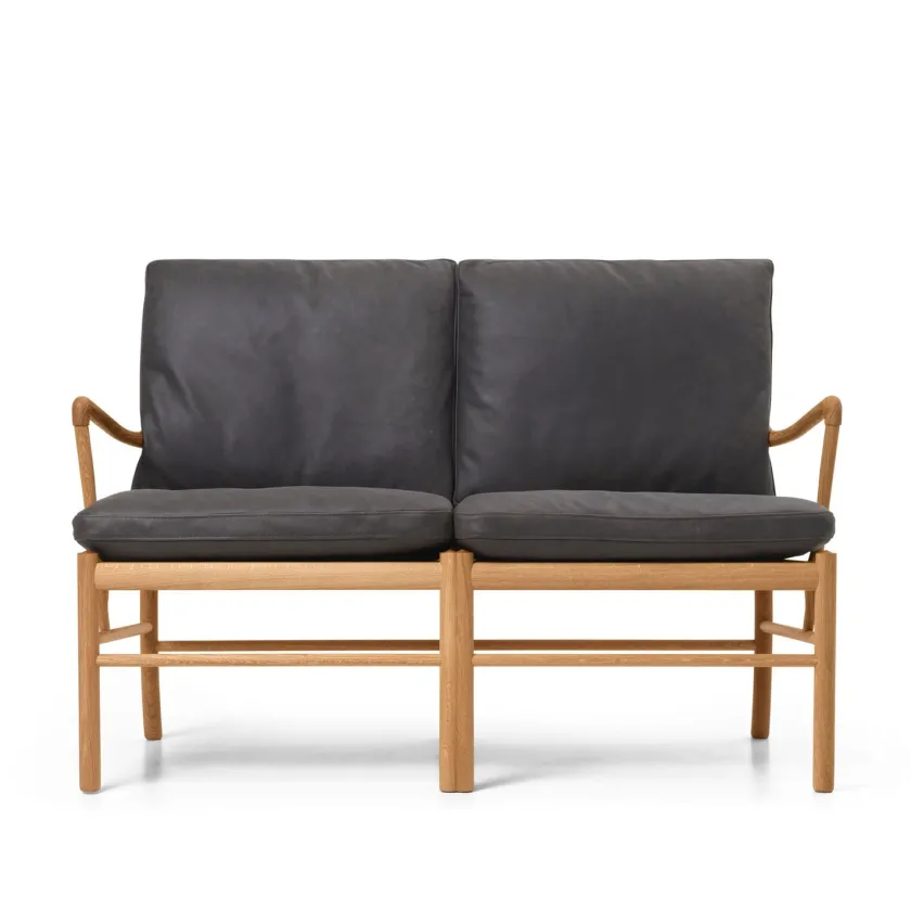 Carl Hansen & Søn OW149-2 Colonial sofa eg olie, Terra-læder af Ole Wanscher> Sofaer