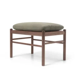 Carl Hansen & Søn OW149F Fodskammel til Colonial lænestol, valnød olie, Terra-læder af Ole Wanscher><noscript><img width=