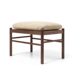 Carl Hansen & Søn OW149F Fodskammel til Colonial lænestol, valnød olie, Terra-læder af Ole Wanscher><noscript><img width=