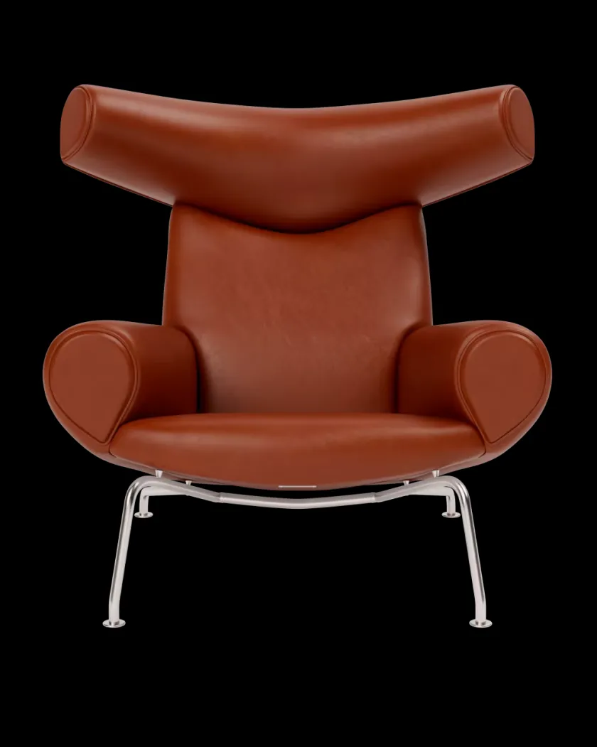 Fredericia Furniture OX Chair - Cera 905 læder i Russet Brown af Hans J. Wegner> Lænestole