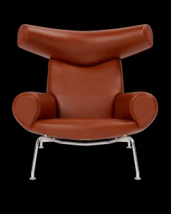 Fredericia Furniture OX Chair - Primo 88 læder i sort af Hans J. Wegner> Lænestole