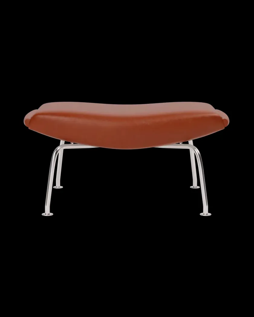Fredericia Furniture OX Skammel - Cera 905 læder i Russet Brown af Hans J. Wegner> Skamler