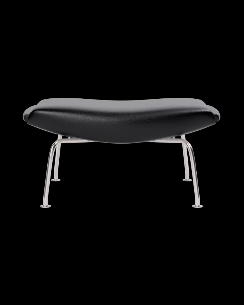 Fredericia Furniture OX Skammel - Primo 88 læder i Sort af Hans J. Wegner> Skamler