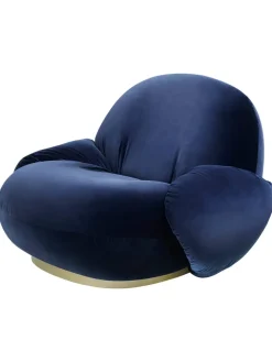 GUBI Pacha Lounge Chair w. Armrest, swivel, fra> Lænestole