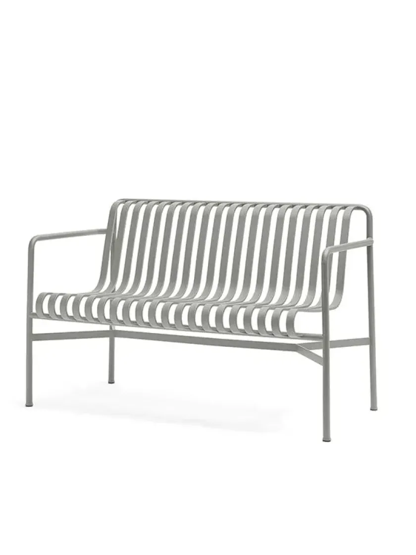 HAY Palissade Dining Bench Armrest, Deep Blue fra> Havebænke