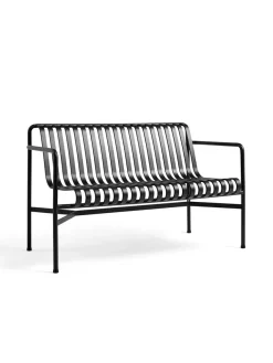 HAY Palissade Dining Bench med armlæn, iron red fra><noscript><img width=