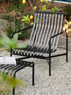 HAY Palissade Lounge Chair High, antracit fra> Udendørs Loungemøbler|Havestole