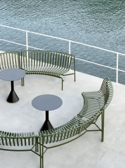 HAY Palissade Park Dining Bench, in, olive fra> Havebænke