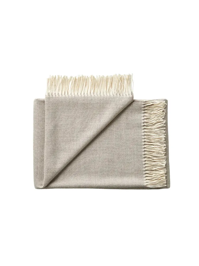 Silkeborg Uldspinderi Panama Plaid, grey sand fra> Puder Og Plaider