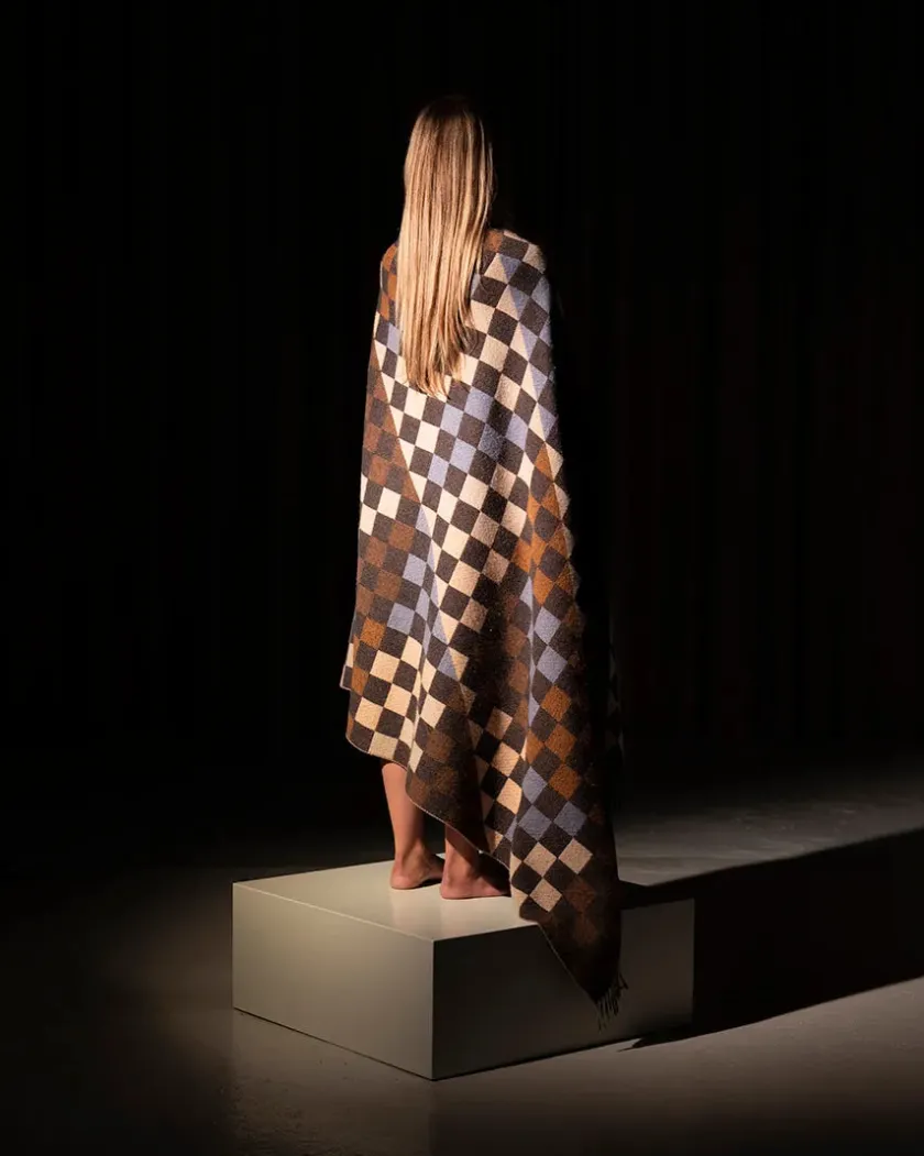 raawii Patch Plaid, saffron/blue/white fra> Puder Og Plaider