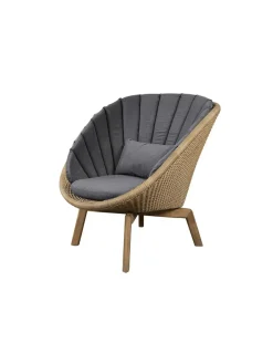 Cane-line Peacock Loungestol, Flat Weave m/ben i teak fra><noscript><img width=
