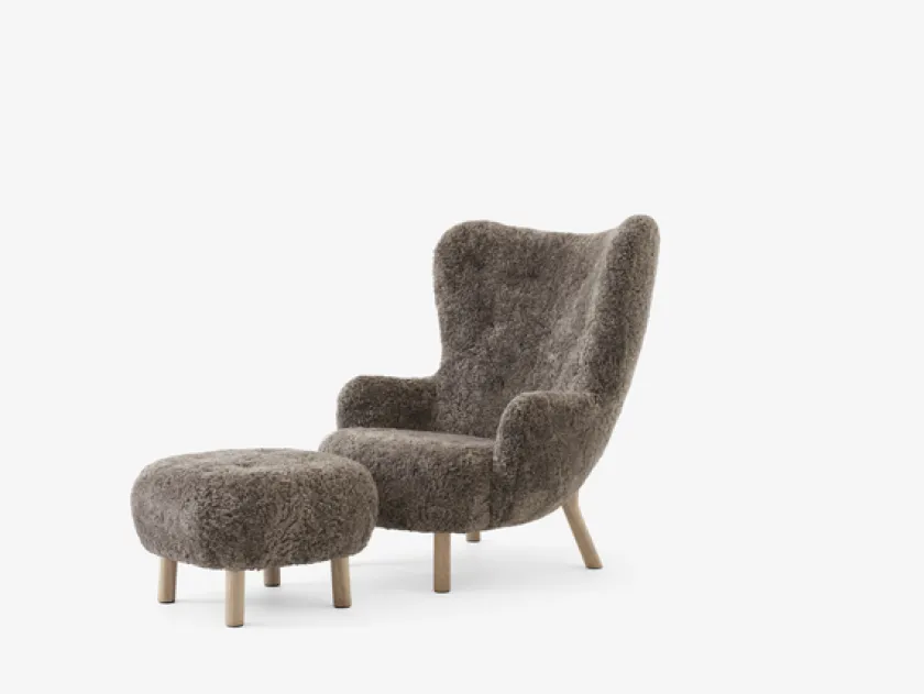 &Tradition Petra VB3 lænestol inkl. Skammel, Sheepskin honey 50 fra> Lænestole