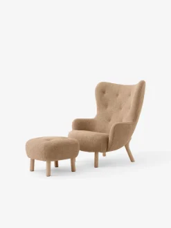 &Tradition Petra VB3 lænestol inkl. Skammel, Sheepskin honey 50 fra><noscript><img width=