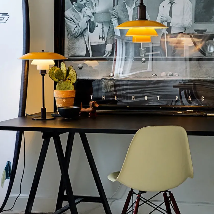 Louis Poulsen PH 3½-2½ Bordlampe, grøn af Poul Henningsen> Spots