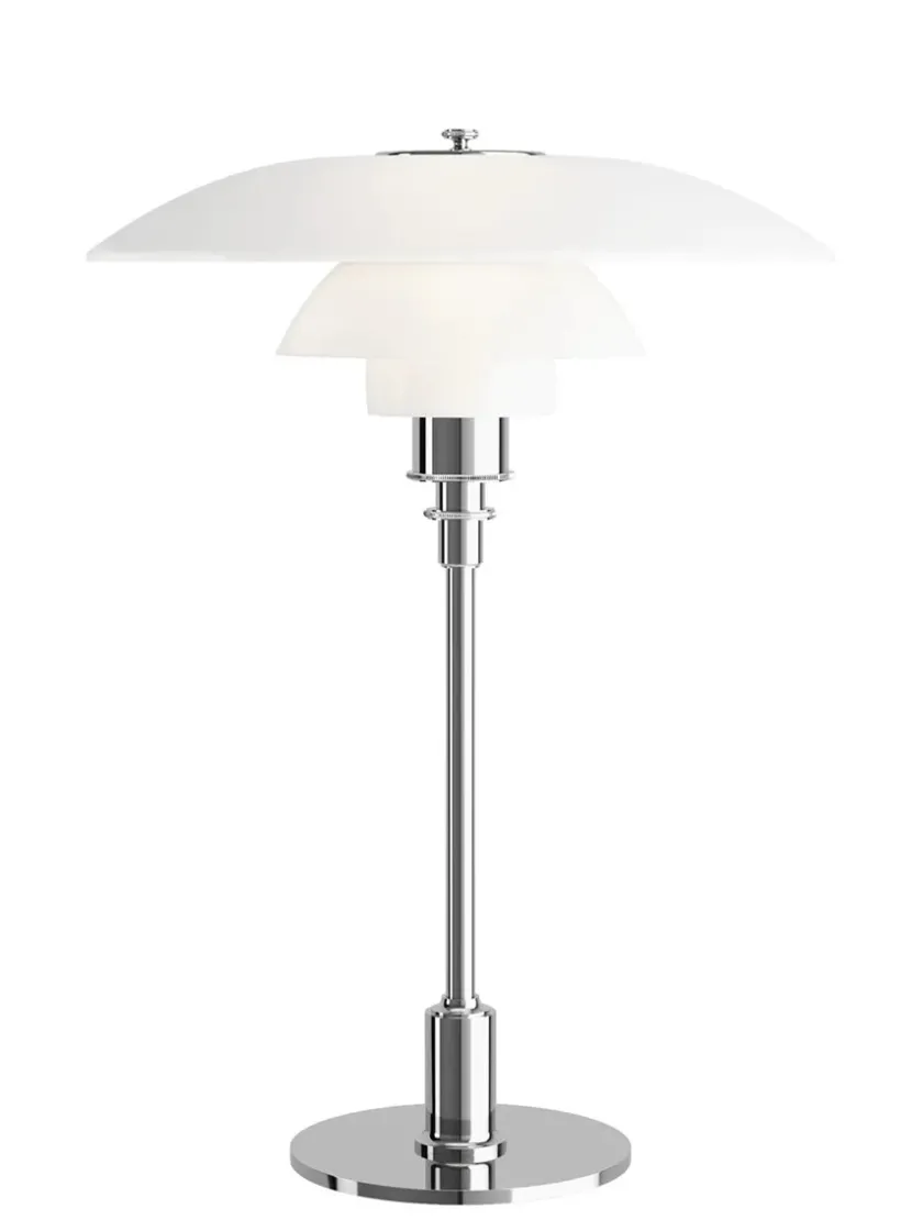 Louis Poulsen PH 3½-2½ Glas Bordlampe, messing metalliseret fra> Spots
