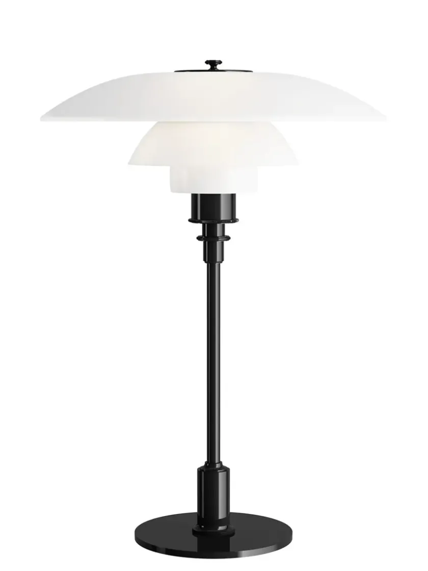 Louis Poulsen PH 3½-2½ Glas Bordlampe, sort metalliseret fra> Spots