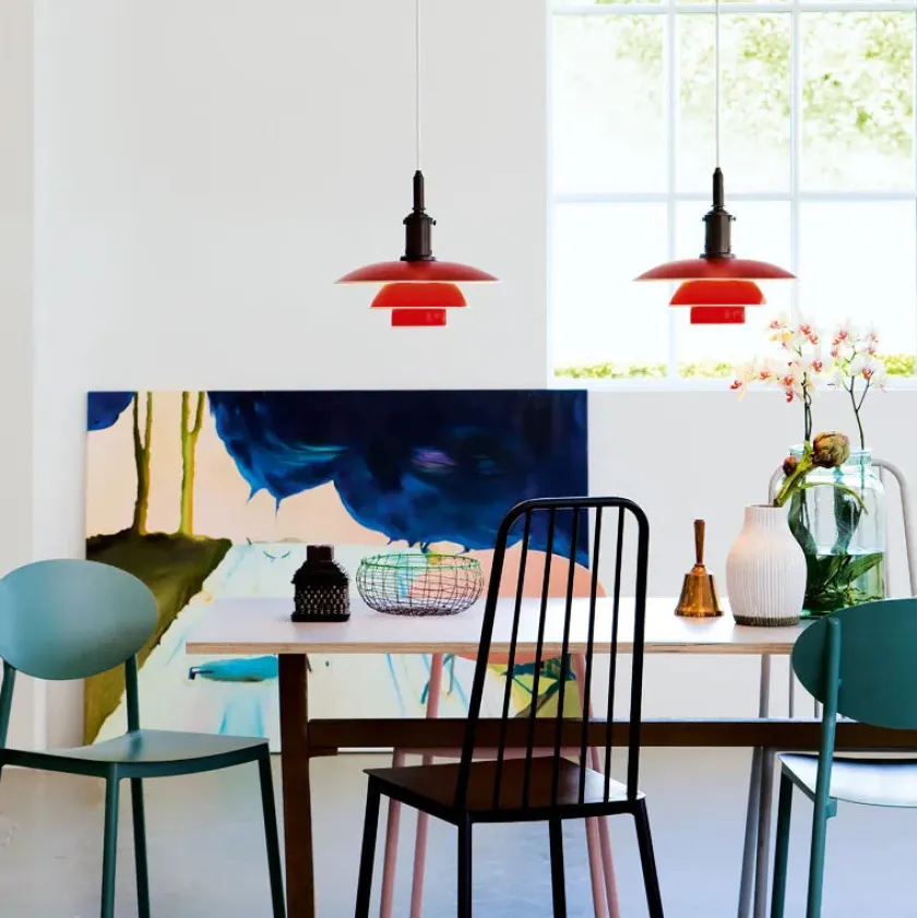 Louis Poulsen PH 3½-3 Pendel, gul af Poul Henningsen> Pendler|Spots