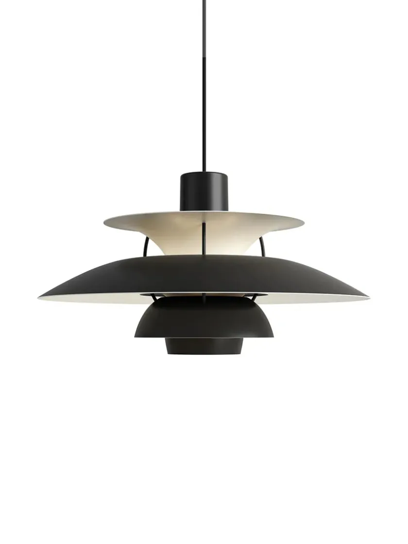 Louis Poulsen PH 5 pendel, Monokrom Oyster af Poul Henningsen> Pendler|Spots