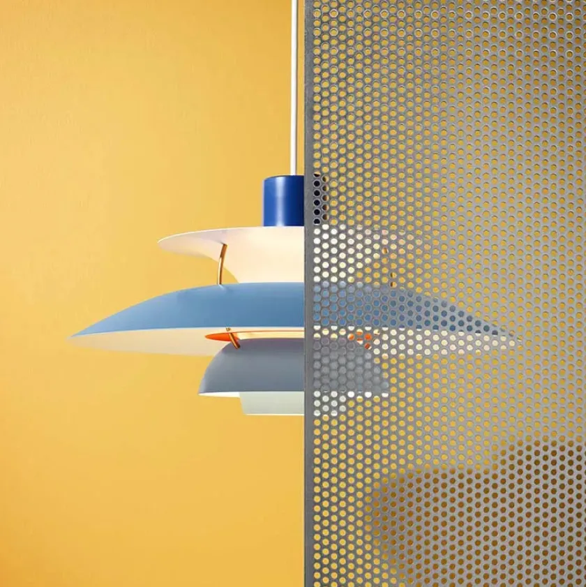 Louis Poulsen PH 5 pendel, Pastel Blue Rose Peach af Poul Henningsen> Pendler|Spots