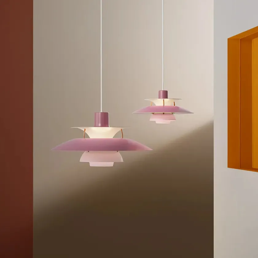 Louis Poulsen PH 5 pendel, Pastel Blue Rose Peach af Poul Henningsen> Pendler|Spots