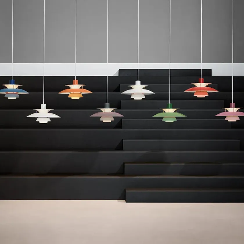 Louis Poulsen PH 5 pendel, Pastel Oyster Blue Rose af Poul Henningsen> Pendler|Spots