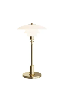 Louis Poulsen PH 2/1 Portable Bordlampe, messing fra> Portable Lamper|Skrivebordslamper