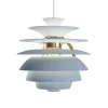 Louis Poulsen PH Snowball, dusty blue/brass af Poul Henningsen> Spots|Pendler