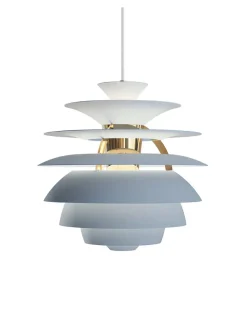 Louis Poulsen PH Snowball, dusty blue/chrome af Poul Henningsen><noscript><img width=