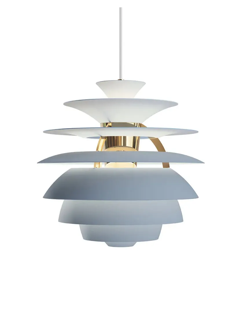 Louis Poulsen PH Snowball, dusty green/brass af Poul Henningsen> Spots|Pendler