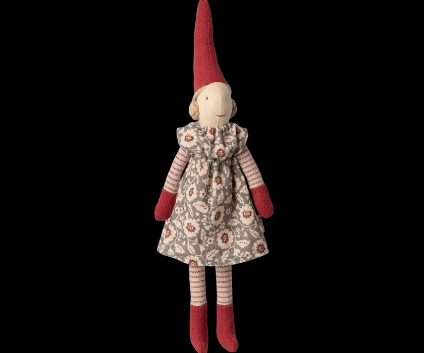 Maileg Pixy size 1 nissepige med Winter Mint dress, med magnet hænder og fod fra 2025> Nisser