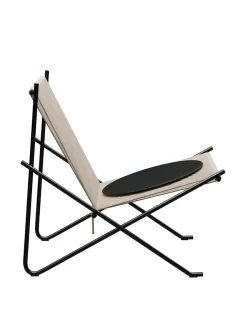 Fritz Hansen PK4 Loungestol i natur, stålstel af Poul Kjærholm><noscript><img width=