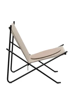 Fritz Hansen PK4 Loungestol i natur, stålstel af Poul Kjærholm><noscript><img width=