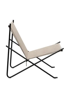 Fritz Hansen PK4 Loungestol i sort, stålstel af Poul Kjærholm><noscript><img width=