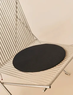Fritz Hansen PK4 Loungestol i sort, stålstel af Poul Kjærholm><noscript><img width=