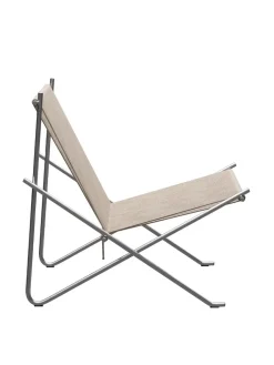 Fritz Hansen PK4 Loungestol i sort, stålstel af Poul Kjærholm><noscript><img width=