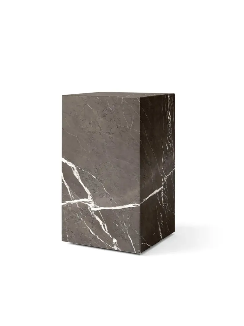 Audo Copenhagen Plinth Tall, grey galaxy marble fra> Sideborde Og Små Borde
